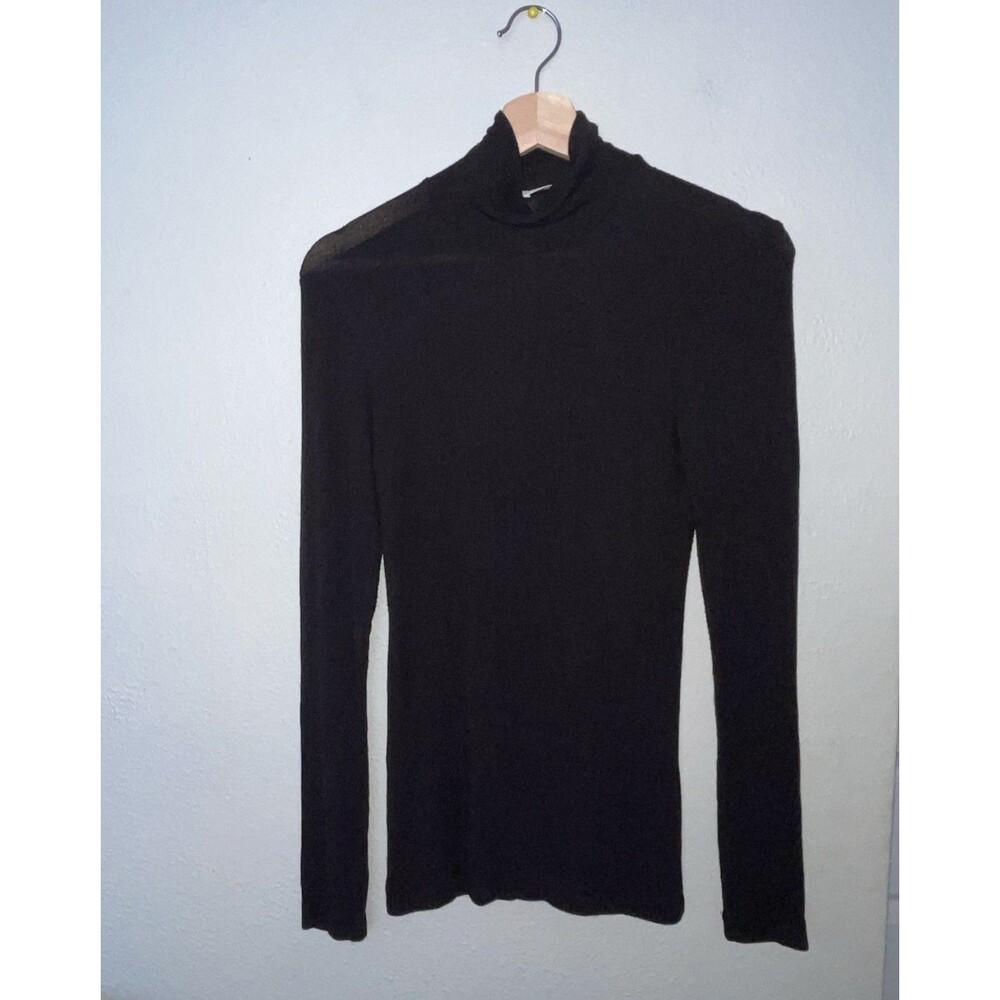 Aritzia Wilfred Turtleneck Women’s Small Black Lightweight Soft Basics Ribbed